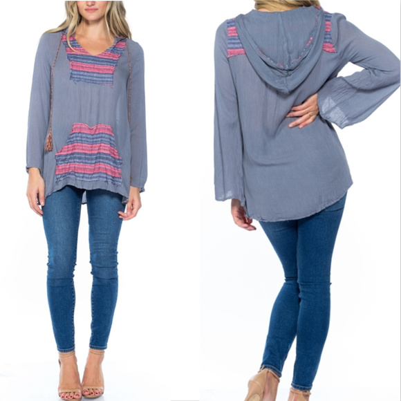 Boho Inspired Gauze Tunic top - Picture 4 of 4